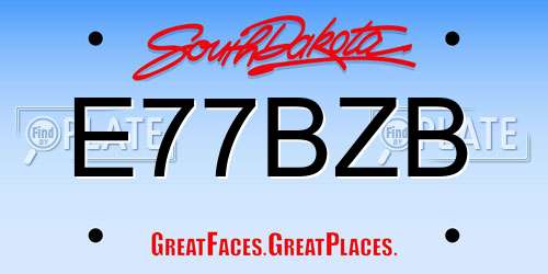 E77BZB South Dakota License Plate