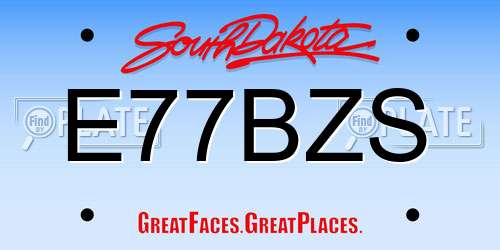 E77BZS South Dakota License Plate
