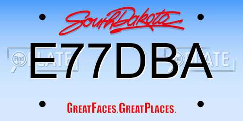 E77DBA South Dakota License Plate