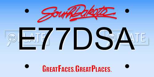 E77DSA South Dakota License Plate