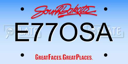 E77OSA South Dakota License Plate