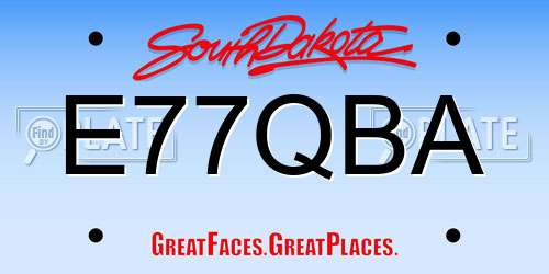 E77QBA South Dakota License Plate