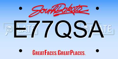 E77QSA South Dakota License Plate