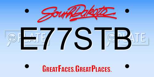 E77STB South Dakota License Plate