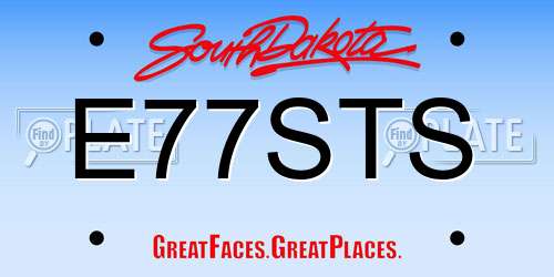 E77STS South Dakota License Plate