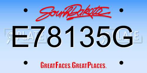 E78135G South Dakota License Plate