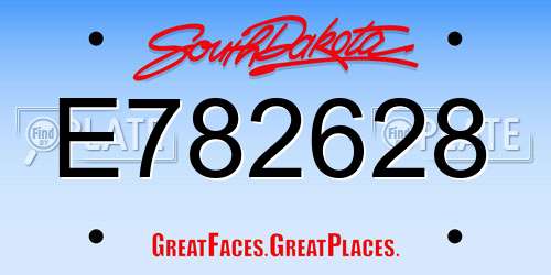 E782628 South Dakota License Plate