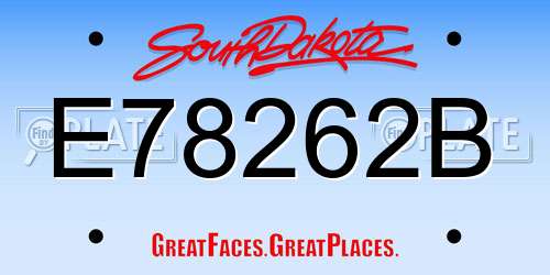 E78262B South Dakota License Plate