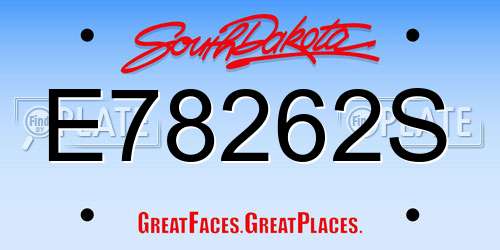 E78262S South Dakota License Plate