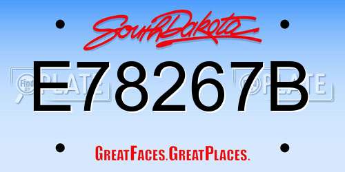 E78267B South Dakota License Plate