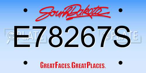E78267S South Dakota License Plate