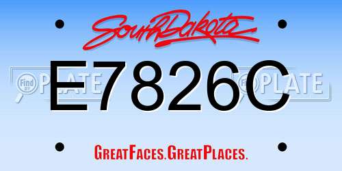 E7826C South Dakota License Plate