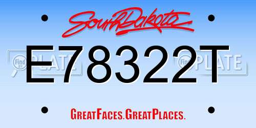 E78322T South Dakota License Plate