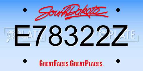 E78322Z South Dakota License Plate