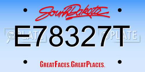 E78327T South Dakota License Plate