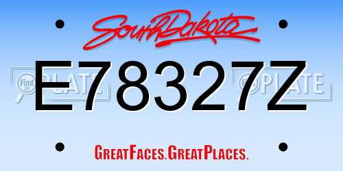 E78327Z South Dakota License Plate