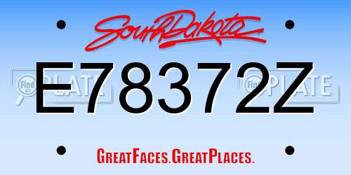 E78372Z South Dakota License Plate