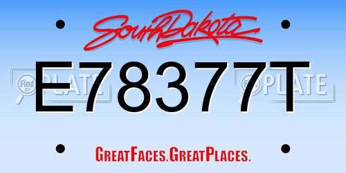 E78377T South Dakota License Plate