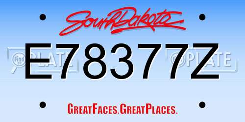E78377Z South Dakota License Plate