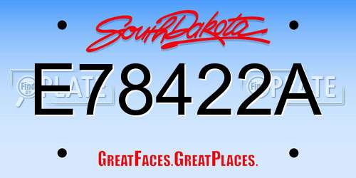 E78422A South Dakota License Plate