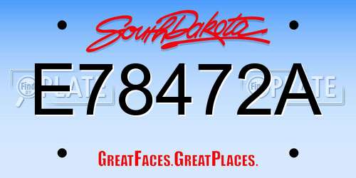 E78472A South Dakota License Plate