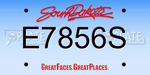 E7856S South Dakota License Plate