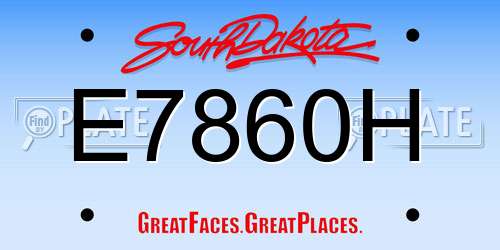 E7860H South Dakota License Plate
