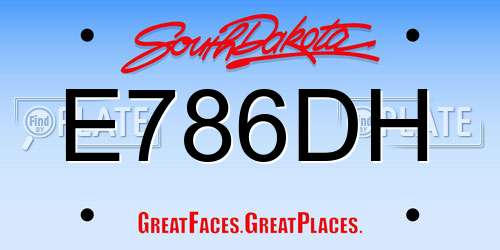 E786DH South Dakota License Plate