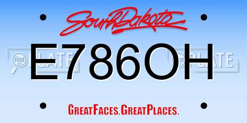 E786OH South Dakota License Plate