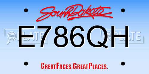 E786QH South Dakota License Plate