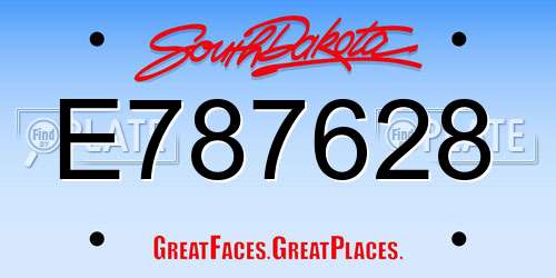 E787628 South Dakota License Plate
