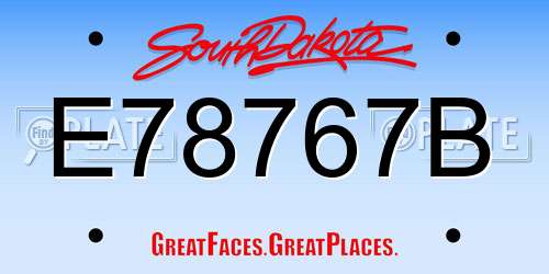 E78767B South Dakota License Plate