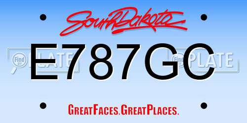 E787GC South Dakota License Plate