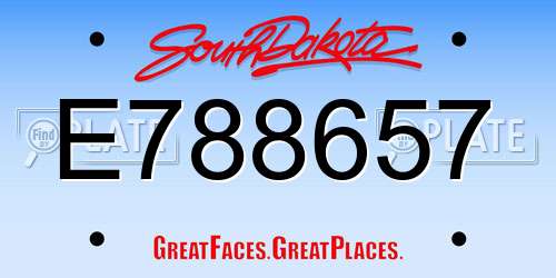 E788657 South Dakota License Plate