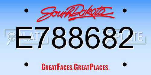 E788682 South Dakota License Plate