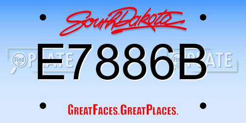E7886B South Dakota License Plate
