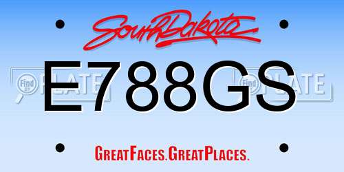 E788GS South Dakota License Plate