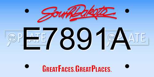 E7891A South Dakota License Plate
