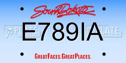 E789IA South Dakota License Plate