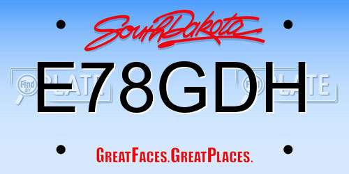 E78GDH South Dakota License Plate