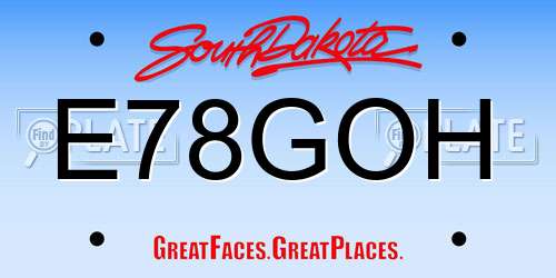 E78GOH South Dakota License Plate