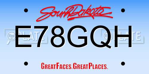 E78GQH South Dakota License Plate