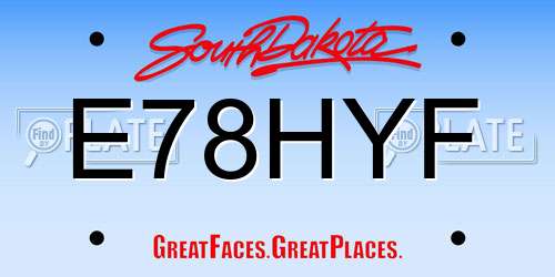 E78HYF South Dakota License Plate