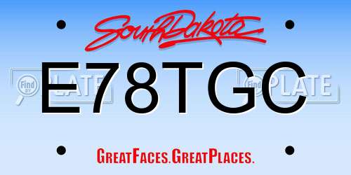 E78TGC South Dakota License Plate
