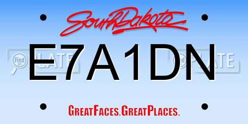 E7A1DN South Dakota License Plate