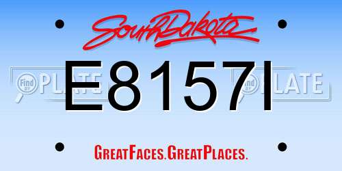 E8157I South Dakota License Plate