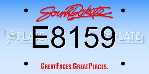 E8159 South Dakota License Plate