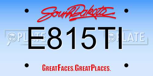 E815TI South Dakota License Plate