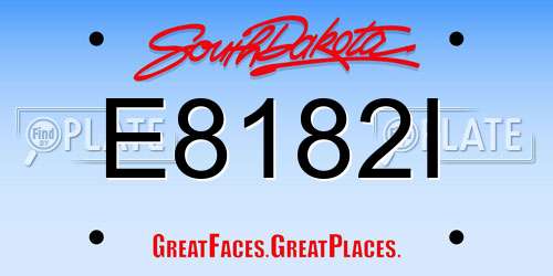 E8182I South Dakota License Plate