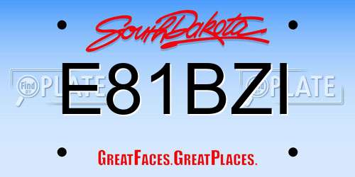 E81BZI South Dakota License Plate
